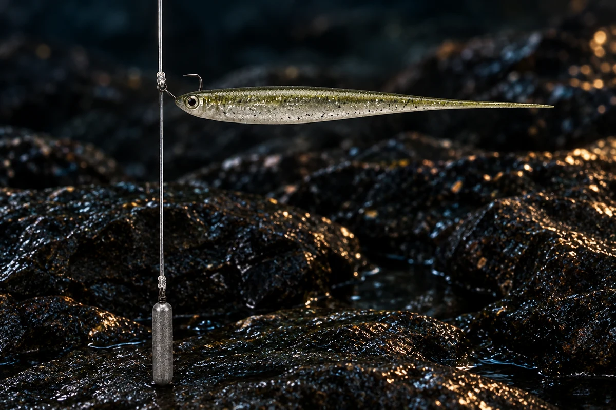 Illustration: No-Action-Shad am Dropshot-Rig