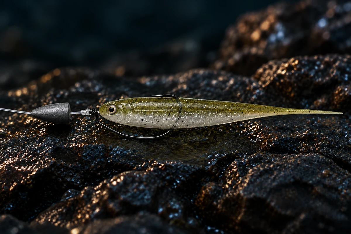 Illustration: No-Action-Shad am Texas Rig